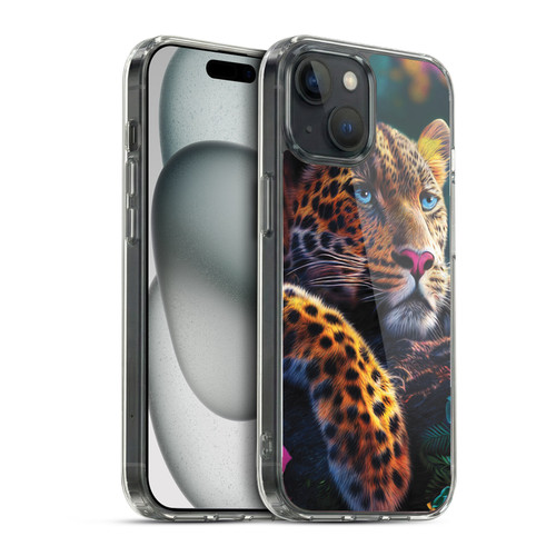 Michael David Ward Animals Reclining Leopard Soft Gel Case for Apple iPhone 15 & MagSafe