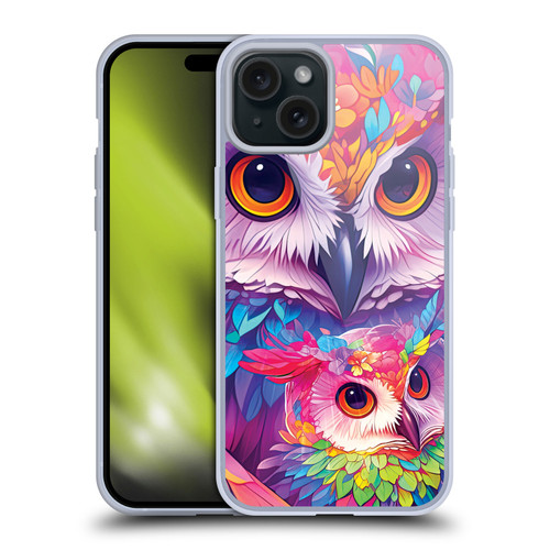 Michael David Ward Animals Owl Love You Forever Soft Gel Case for Apple iPhone 15 Plus
