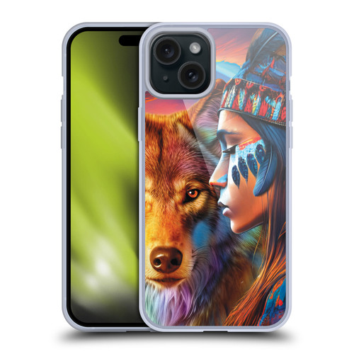 Michael David Ward Animals Wolf Soft Gel Case for Apple iPhone 15 Plus