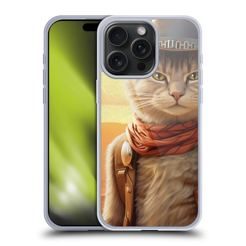 Michael David Ward Animals Kitty Cowboy Soft Gel Case for Apple iPhone 15 Pro Max