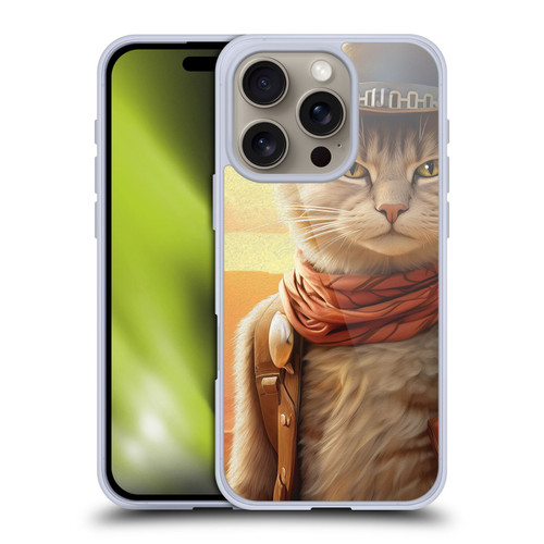 Michael David Ward Animals Kitty Cowboy Soft Gel Case for Apple iPhone 16 Pro