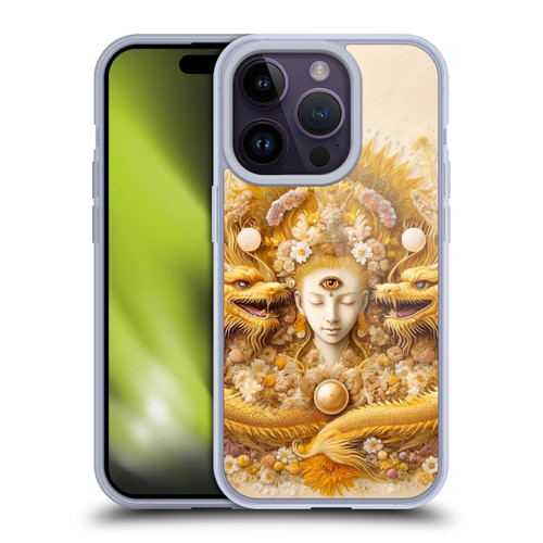 Shambhala Light Visionary Art Celestial Graphics Lucky Dragons Soft Gel Case for Apple iPhone 14 Pro