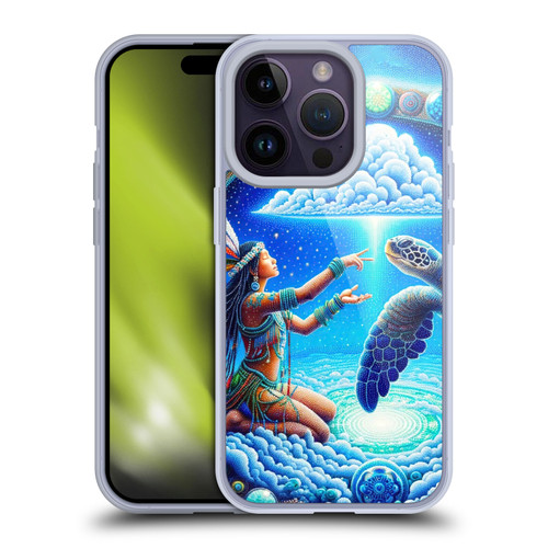 Shambhala Light Visionary Art Celestial Graphics Terrapin Traveler Soft Gel Case for Apple iPhone 14 Pro