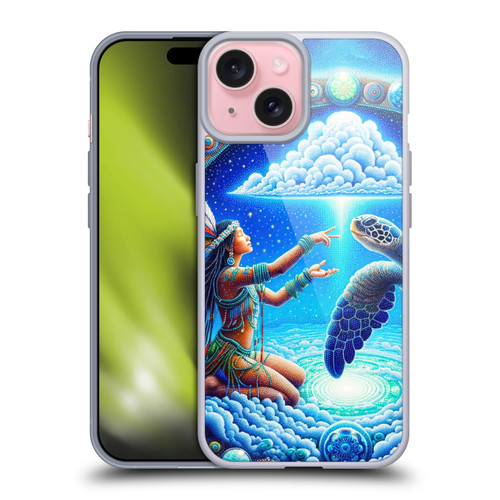 Shambhala Light Visionary Art Celestial Graphics Terrapin Traveler Soft Gel Case for Apple iPhone 15