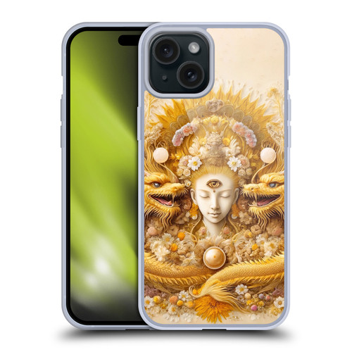 Shambhala Light Visionary Art Celestial Graphics Lucky Dragons Soft Gel Case for Apple iPhone 15 Plus