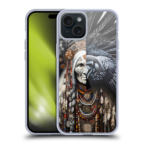 Shambhala Light Visionary Art Celestial Graphics Ravens-Face Soft Gel Case for Apple iPhone 15 Plus
