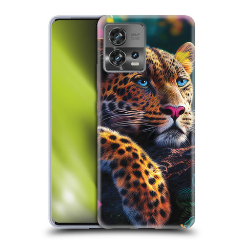 Michael David Ward Animals Reclining Leopard Soft Gel Case for Motorola Moto Edge 30 Fusion