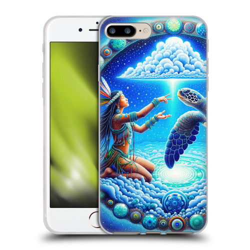 Shambhala Light Visionary Art Celestial Graphics Terrapin Traveler Soft Gel Case for Apple iPhone 7 Plus / iPhone 8 Plus