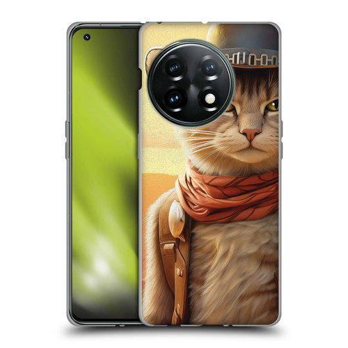 Michael David Ward Animals Kitty Cowboy Soft Gel Case for OnePlus 11 5G