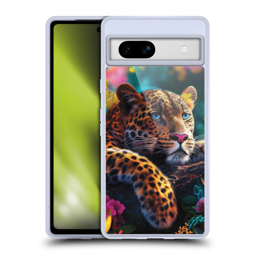 Michael David Ward Animals Reclining Leopard Soft Gel Case for Google Pixel 7a