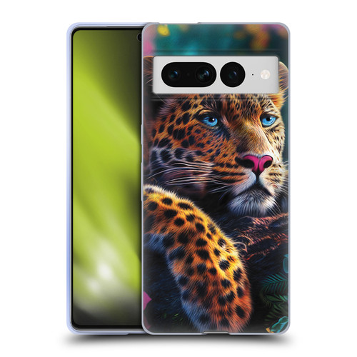 Michael David Ward Animals Reclining Leopard Soft Gel Case for Google Pixel 7 Pro