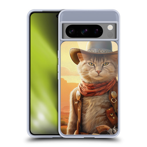 Michael David Ward Animals Kitty Cowboy Soft Gel Case for Google Pixel 8 Pro