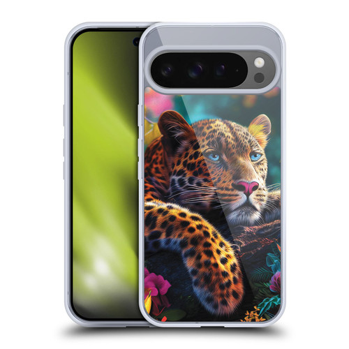 Michael David Ward Animals Reclining Leopard Soft Gel Case for Google Pixel 9 Pro XL