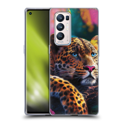 Michael David Ward Animals Reclining Leopard Soft Gel Case for OPPO Find X3 Neo / Reno5 Pro+ 5G
