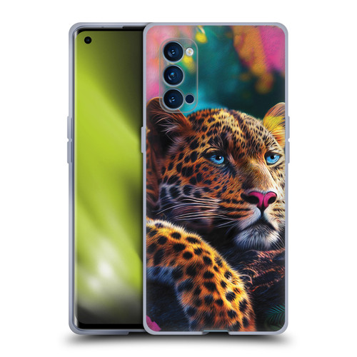 Michael David Ward Animals Reclining Leopard Soft Gel Case for OPPO Reno 4 Pro 5G