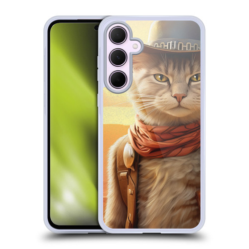 Michael David Ward Animals Kitty Cowboy Soft Gel Case for Samsung Galaxy A35 5G