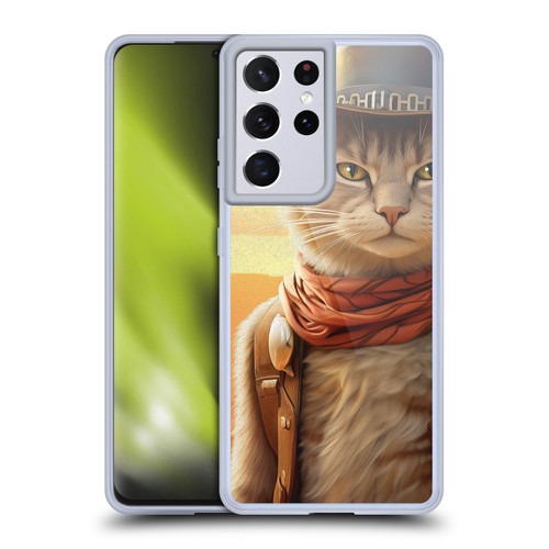 Michael David Ward Animals Kitty Cowboy Soft Gel Case for Samsung Galaxy S21 Ultra 5G