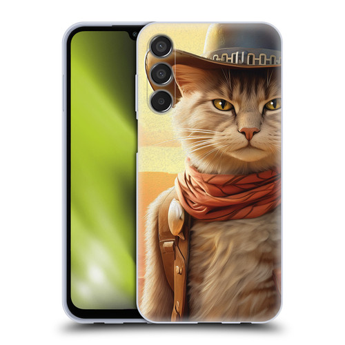 Michael David Ward Animals Kitty Cowboy Soft Gel Case for Samsung Galaxy M15/F15 5G