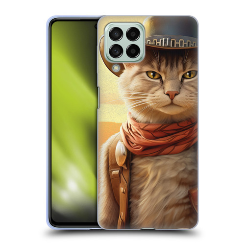 Michael David Ward Animals Kitty Cowboy Soft Gel Case for Samsung Galaxy M53 (2022)
