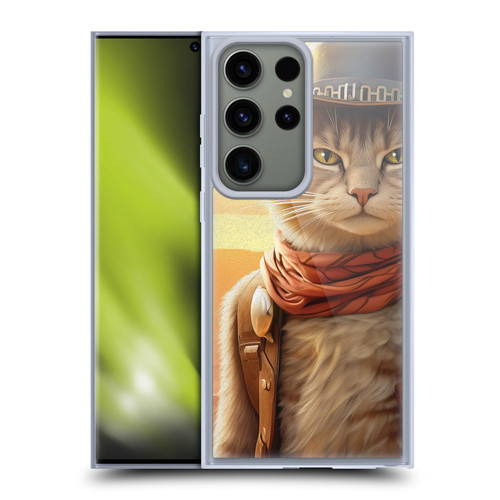 Michael David Ward Animals Kitty Cowboy Soft Gel Case for Samsung Galaxy S23 Ultra 5G