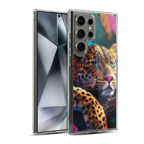Michael David Ward Animals Reclining Leopard Soft Gel Case for Samsung Galaxy S24 Ultra 5G & MagSafe