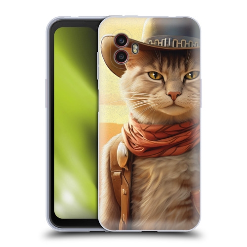 Michael David Ward Animals Kitty Cowboy Soft Gel Case for Samsung Galaxy Xcover6 Pro/Pro2