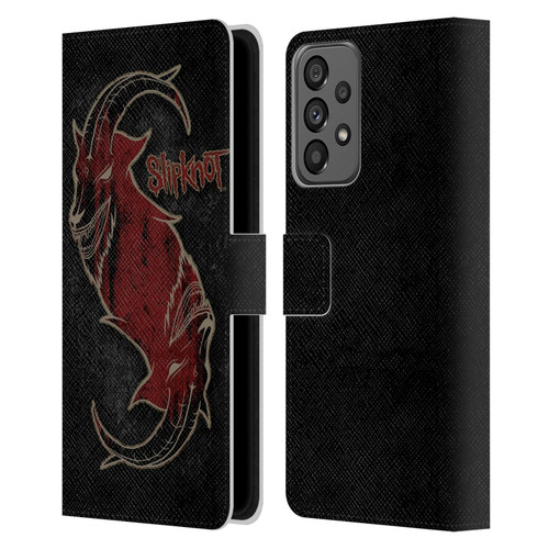 Slipknot Key Art Red Goat Leather Book Wallet Case Cover For Samsung Galaxy A73 5G (2022)