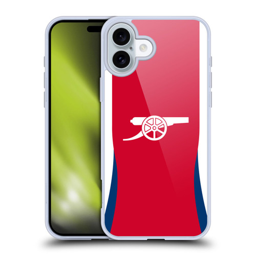 Arsenal FC 2024/25 Kit Home Soft Gel Case for Apple iPhone 16 Plus