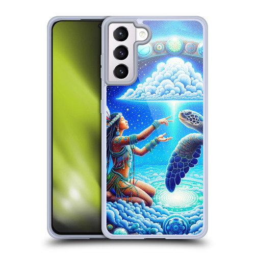 Shambhala Light Visionary Art Celestial Graphics Terrapin Traveler Soft Gel Case for Samsung Galaxy S21+ 5G
