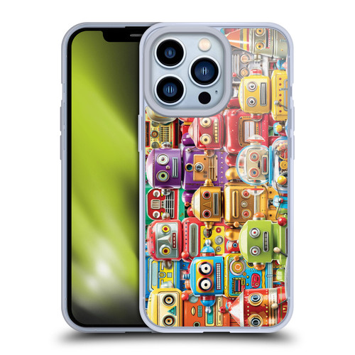 Michael David Ward Fantasy & Whimsical Toy Robots Soft Gel Case for Apple iPhone 13 Pro