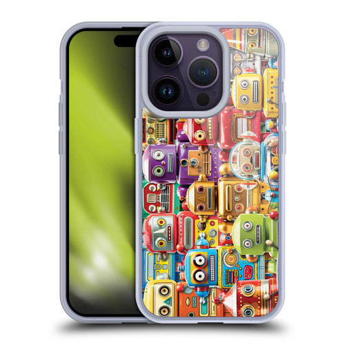 Michael David Ward Fantasy & Whimsical Toy Robots Soft Gel Case for Apple iPhone 14 Pro