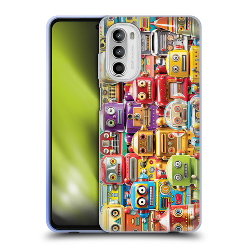 Michael David Ward Fantasy & Whimsical Toy Robots Soft Gel Case for Motorola Moto G52