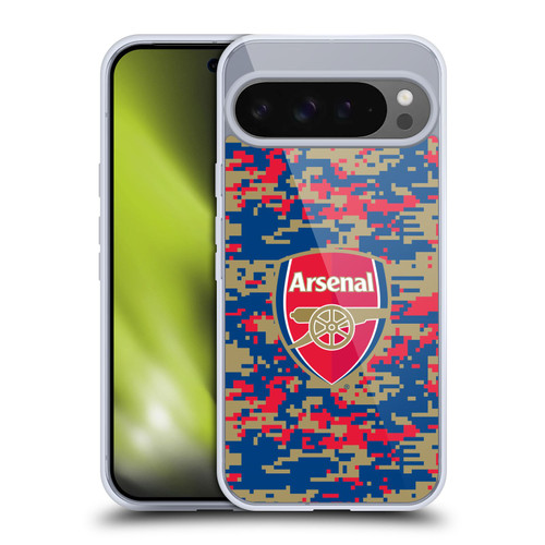 Arsenal FC Crest Patterns Digital Camouflage Soft Gel Case for Google Pixel 9 Pro XL