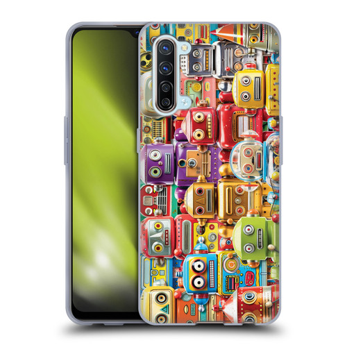 Michael David Ward Fantasy & Whimsical Toy Robots Soft Gel Case for OPPO Find X2 Lite 5G