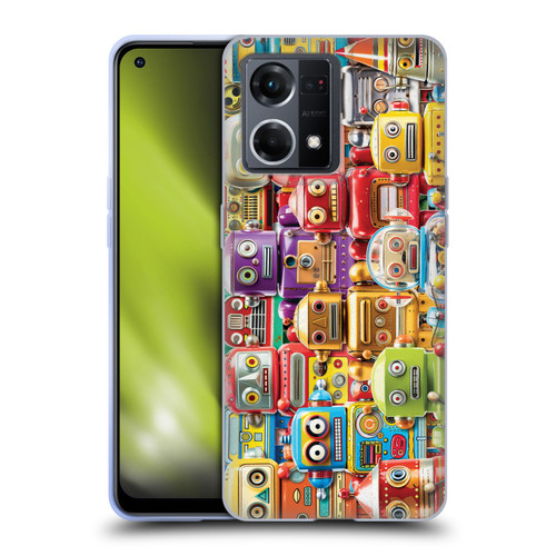 Michael David Ward Fantasy & Whimsical Toy Robots Soft Gel Case for OPPO Reno8 4G