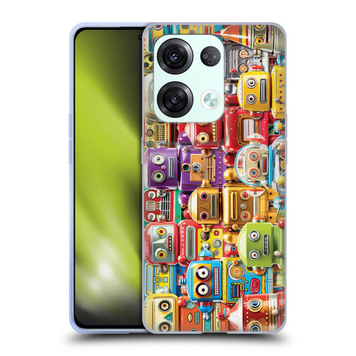 Michael David Ward Fantasy & Whimsical Toy Robots Soft Gel Case for OPPO Reno8 Pro