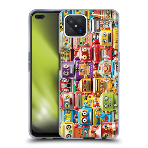 Michael David Ward Fantasy & Whimsical Toy Robots Soft Gel Case for OPPO Reno4 Z 5G
