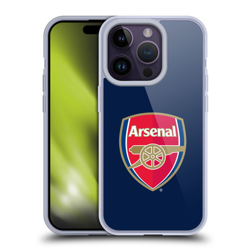 Arsenal FC Crest 2 Full Colour Blue Soft Gel Case for Apple iPhone 14 Pro & MagSafe