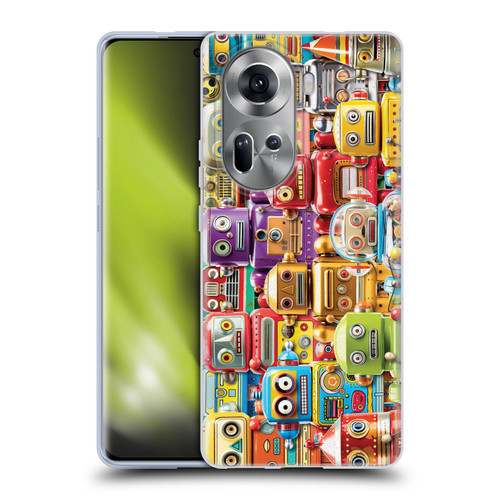 Michael David Ward Fantasy & Whimsical Toy Robots Soft Gel Case for OPPO Reno11