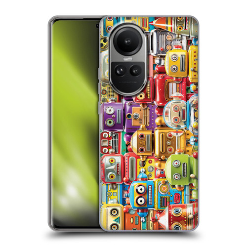 Michael David Ward Fantasy & Whimsical Toy Robots Soft Gel Case for OPPO Reno10 5G / Reno10 Pro 5G