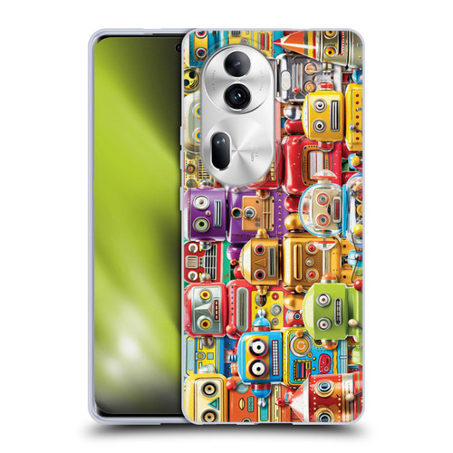 Michael David Ward Fantasy & Whimsical Toy Robots Soft Gel Case for OPPO Reno11 Pro