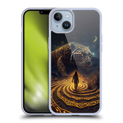 Shambhala Light Visionary Art Ethereal Graphics Big Cat Glow Soft Gel Case for Apple iPhone 14 Plus