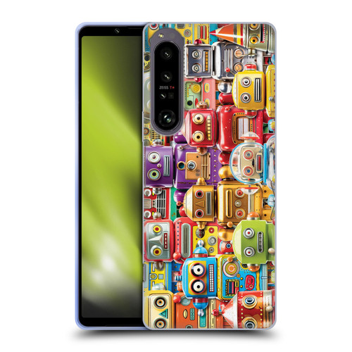 Michael David Ward Fantasy & Whimsical Toy Robots Soft Gel Case for Sony Xperia 1 IV