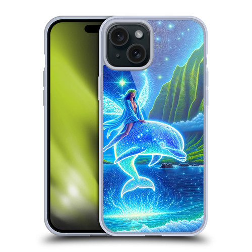 Shambhala Light Visionary Art Ethereal Graphics Dolphins In Dreams Soft Gel Case for Apple iPhone 15 Plus
