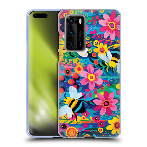Michael David Ward Humor & Botanicals Bees and Flowers Soft Gel Case for Huawei P40 5G