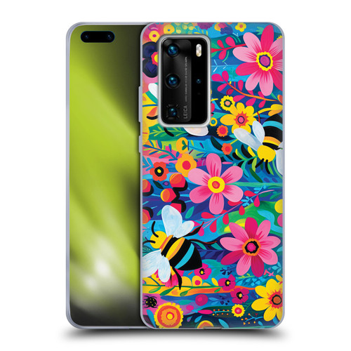 Michael David Ward Humor & Botanicals Bees and Flowers Soft Gel Case for Huawei P40 Pro / P40 Pro Plus 5G