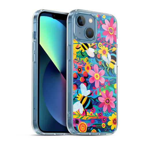 Michael David Ward Humor & Botanicals Bees and Flowers Soft Gel Case for Apple iPhone 13 Mini & MagSafe