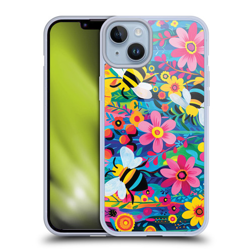 Michael David Ward Humor & Botanicals Bees and Flowers Soft Gel Case for Apple iPhone 14 Plus