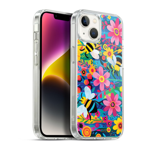 Michael David Ward Humor & Botanicals Bees and Flowers Soft Gel Case for Apple iPhone 14 Plus & MagSafe
