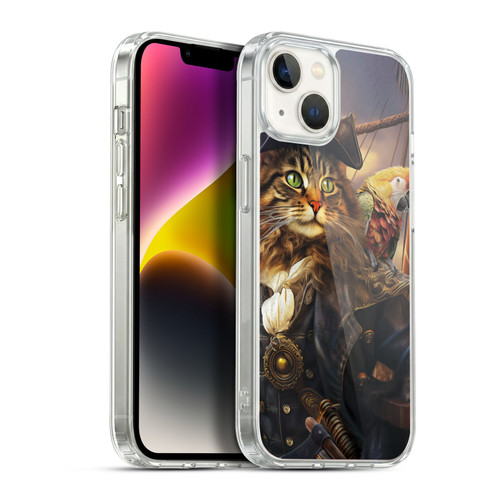 Michael David Ward Humor & Botanicals Captain Cat Soft Gel Case for Apple iPhone 14 Plus & MagSafe